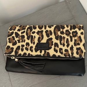 Leopard print clutch purse